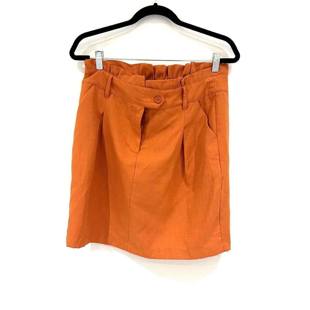 VILA European Paperbag Burnt Orange Skirt, Sz. L - EUC
